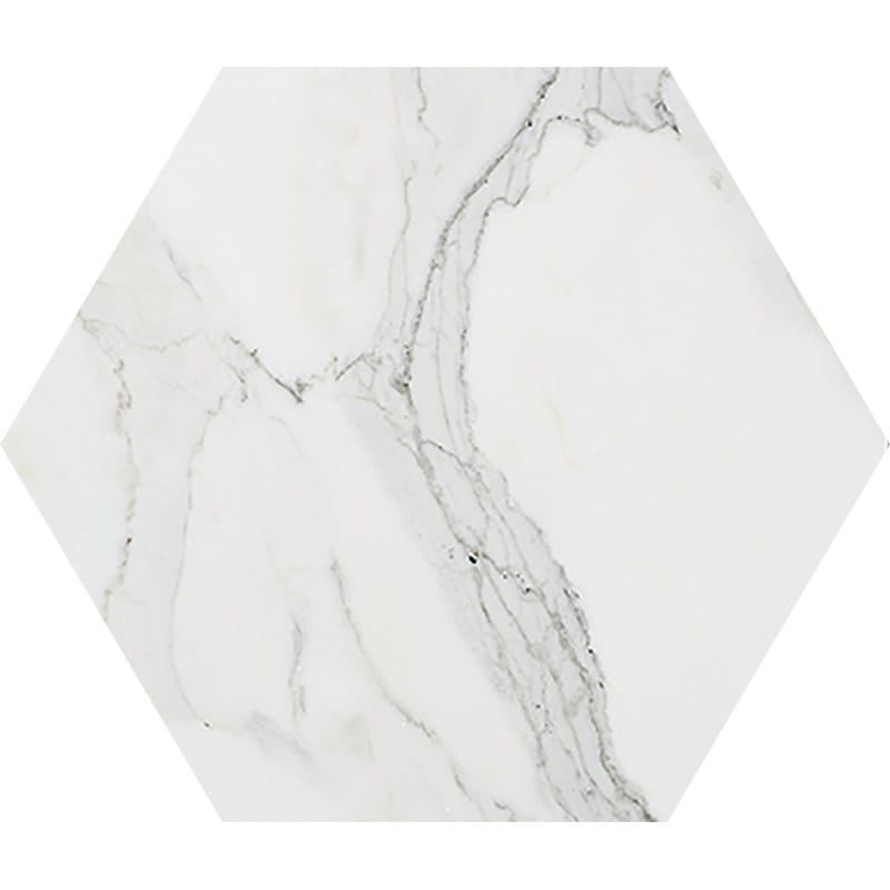 Hexagon Calacatta Gold Honed Marble Waterjet Decos 5 25/32×5 Image