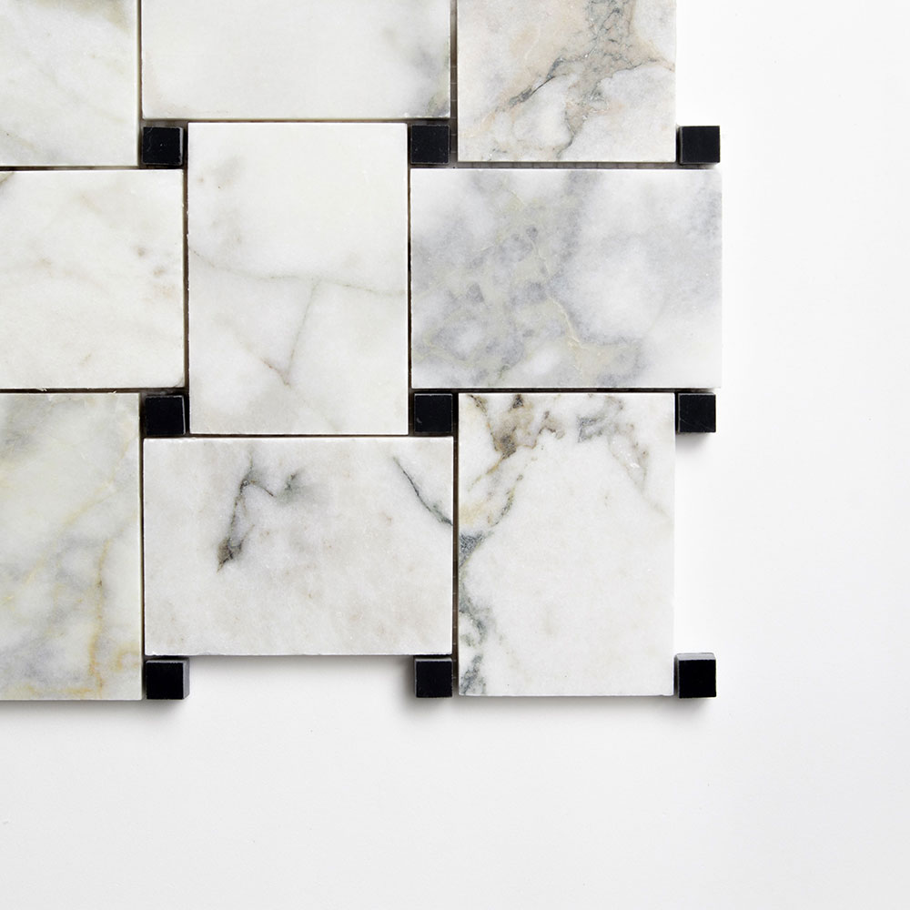 Calacatta Green Honed Pinwheel Marble Mosaics 10 5/8×10 5/8 (MS02235)