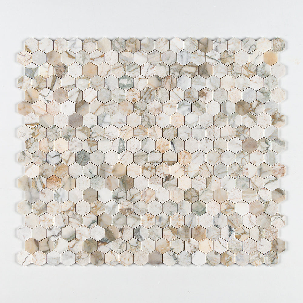 Marble Systems Calacatta Green Honed Marble Calacatta Green matte marble tile pattern swatch — available at Surface Group