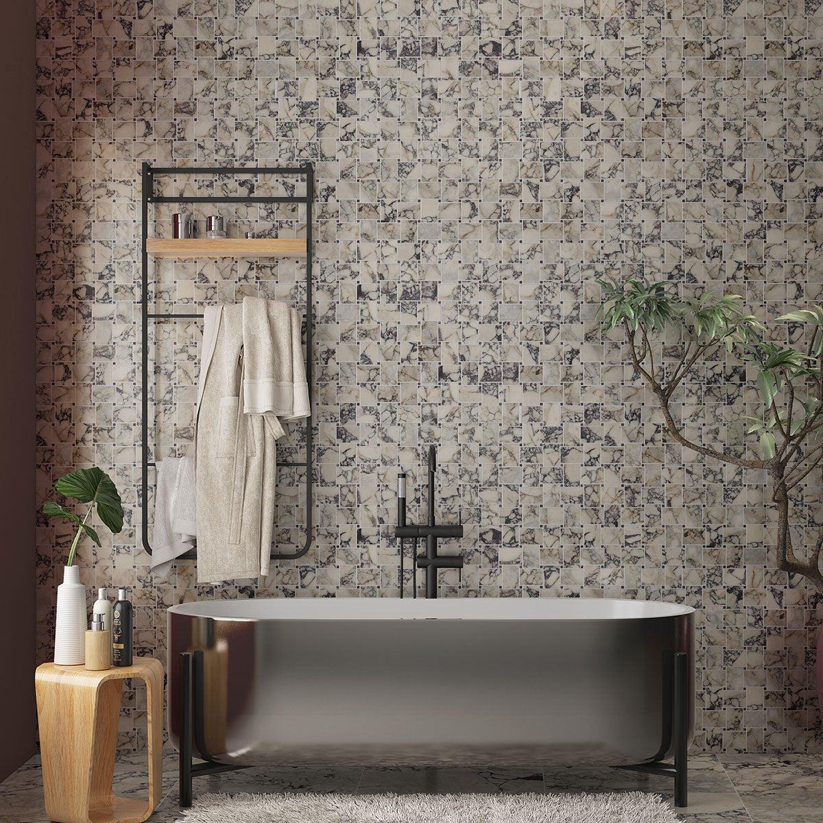 Calacatta Picasso Honed Marble Tiles 12×24