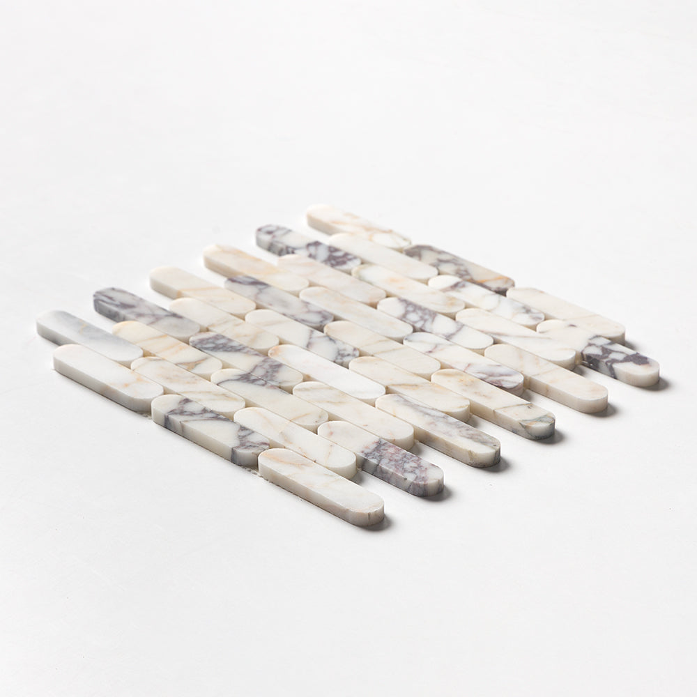Calacatta Picasso Honed Pill Marble Mosaics 12×12 (MS02561)