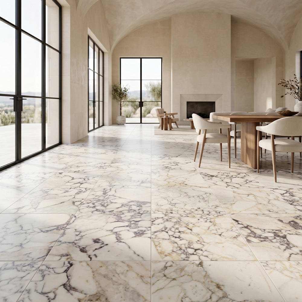 Calacatta Picasso Honed Marble Tiles 18×18