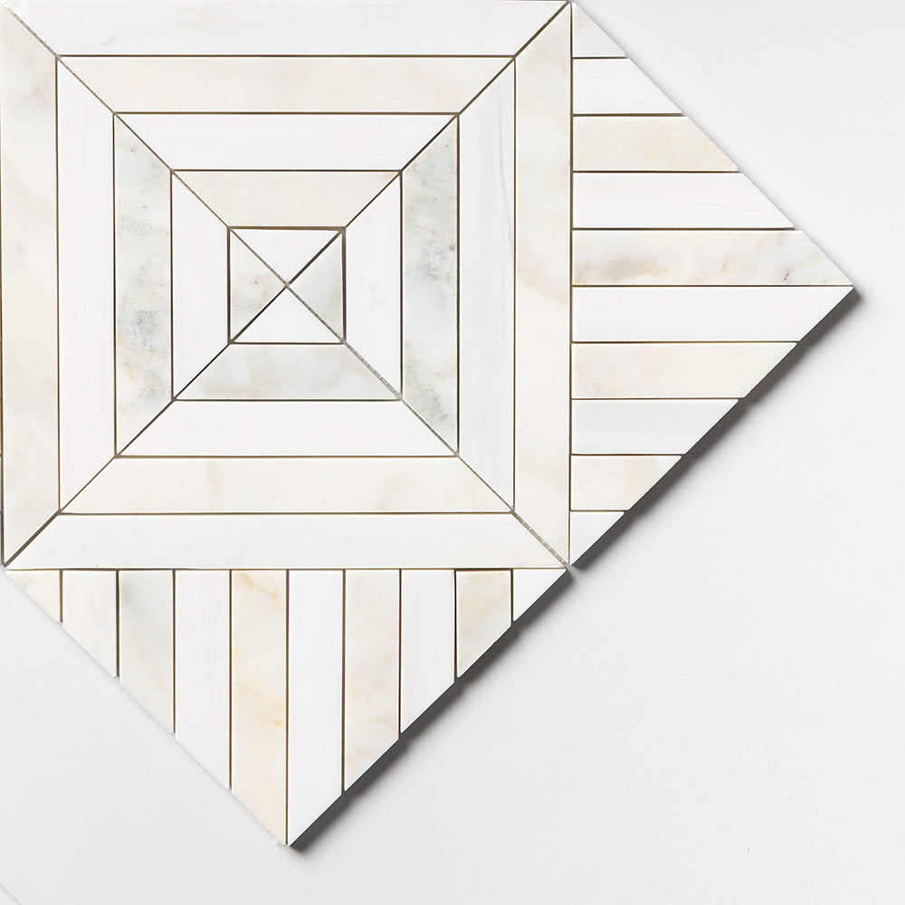 Calacatta Renaissance Honed Ponte Marble Mosaics 14 5/16×14 5/16 (MS02723)