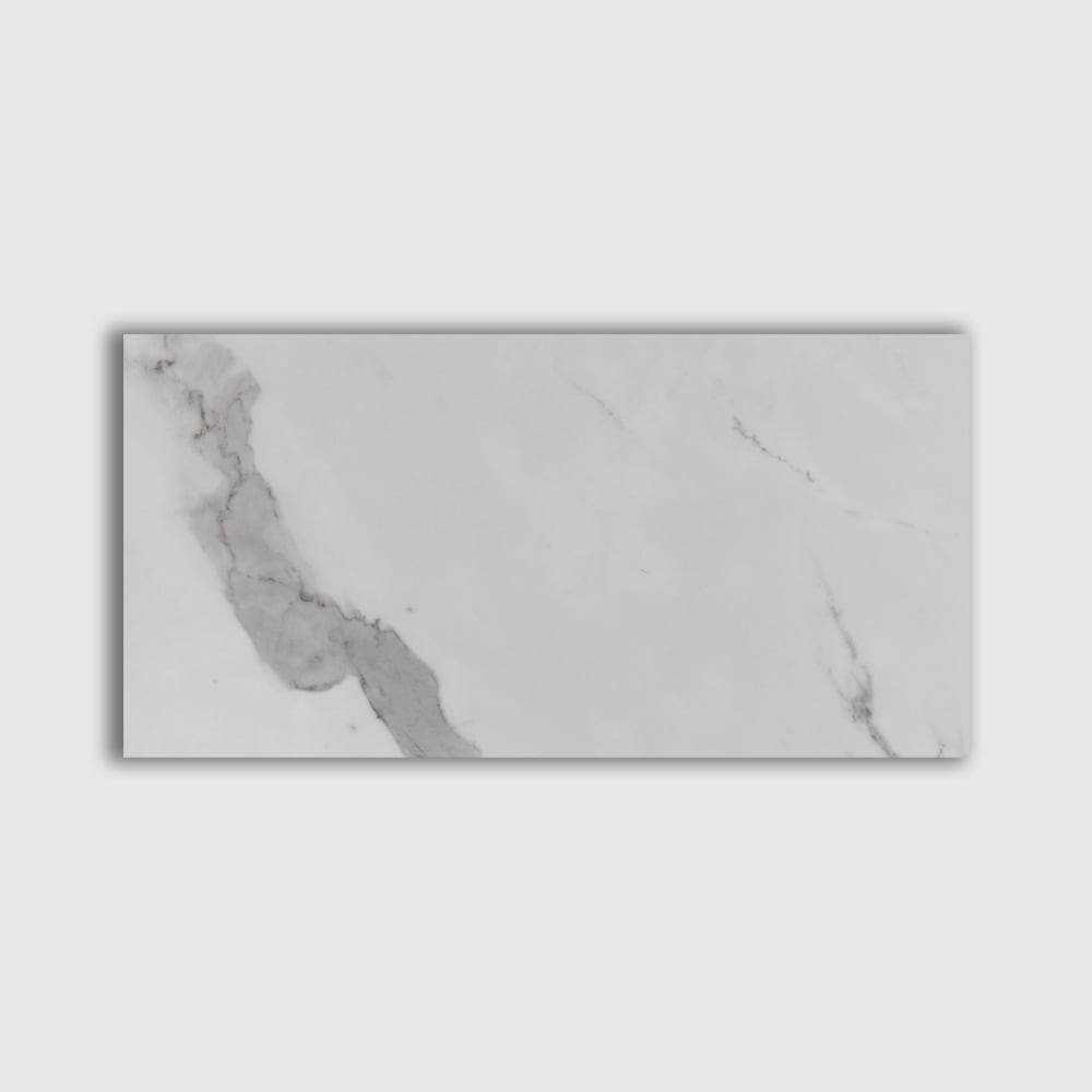 Calacatta Shine Polished Marble Look Porcelain Tiles 12×24