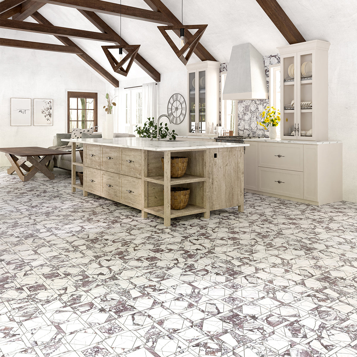 Calacatta Viola Honed Palazzo Marble Mosaic 12×12 (MS60016)
