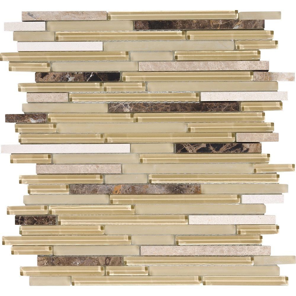 Caramelo Salado Glossy Liner Blend Glass Mosaic 12×12 Image