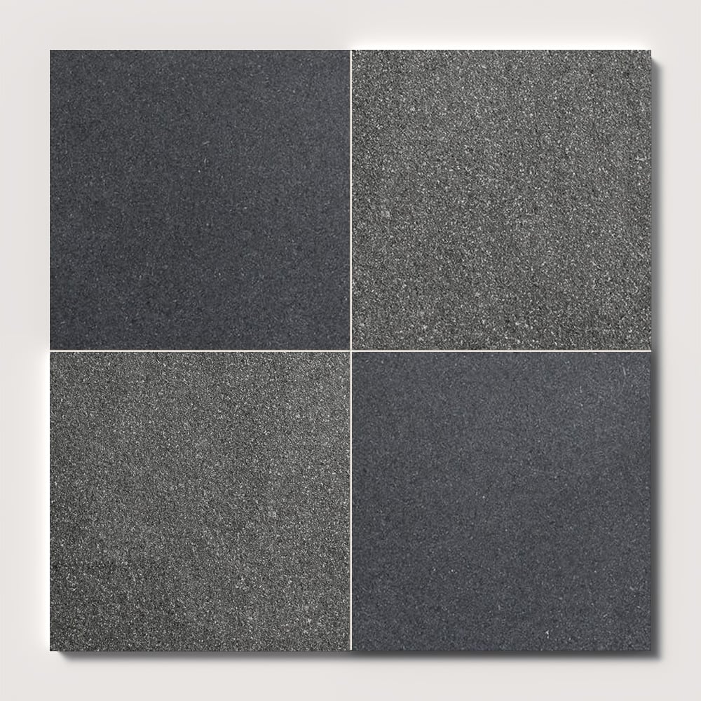 Marble Systems Checkerboard Marble Absolute Black Extra matte granite tile pattern swatch — available at Surface Group