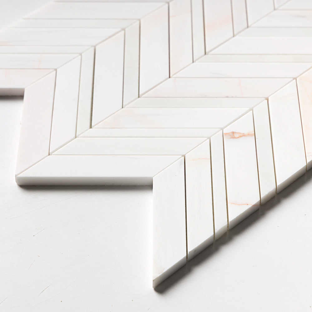 Confetti Honed Chevron Fusion Marble Mosaics 16×11 7/8 (NW00196)