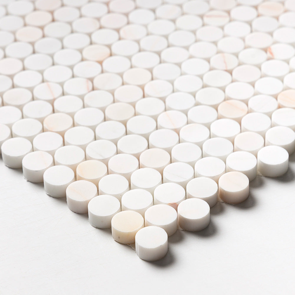 Confetti Honed Penny Round Marble Mosaics 11 1/2×11 1/2 (MS02681)