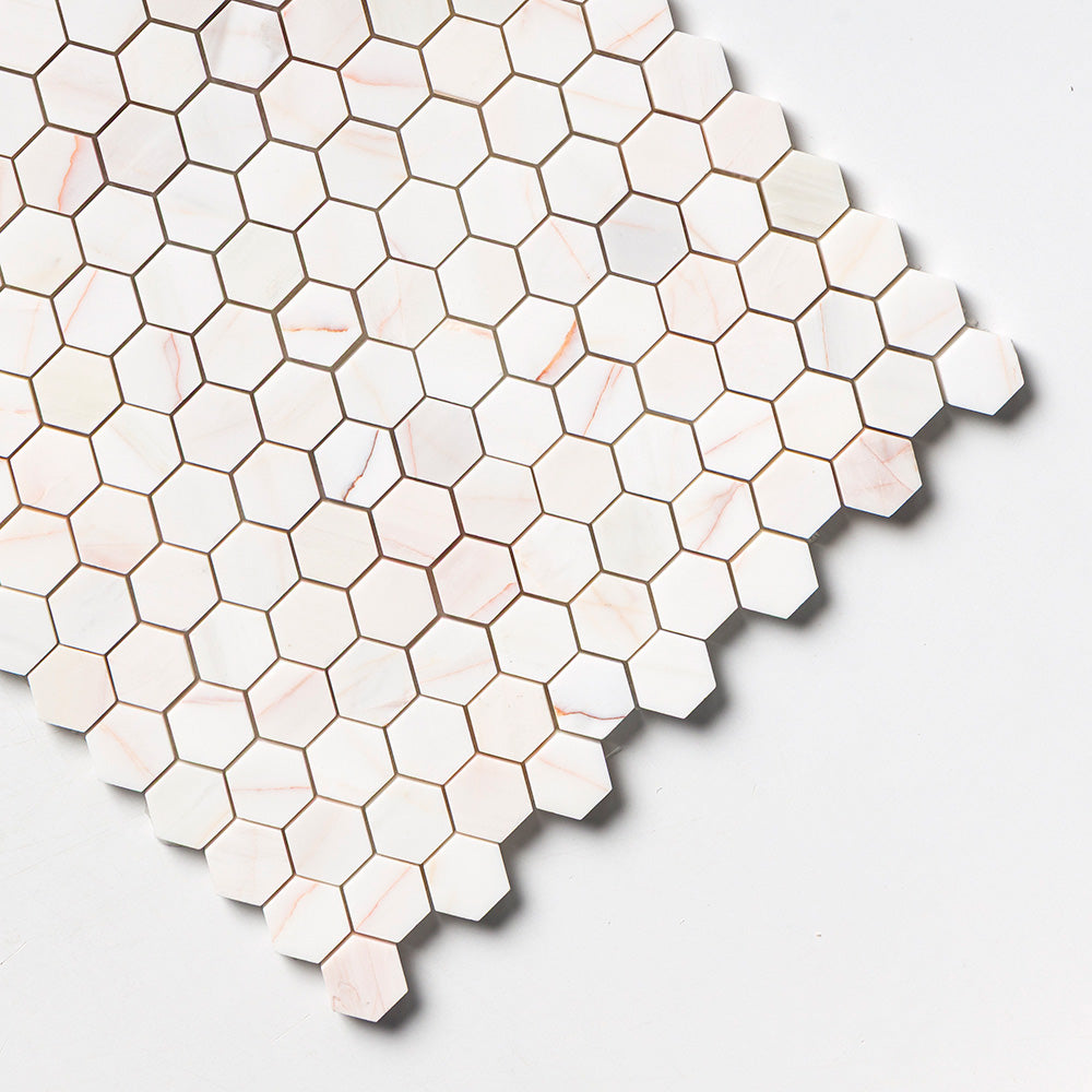 Confetti Honed Hexagon Marble Mosaics 11 5/8×12 3/8 (MS02682)