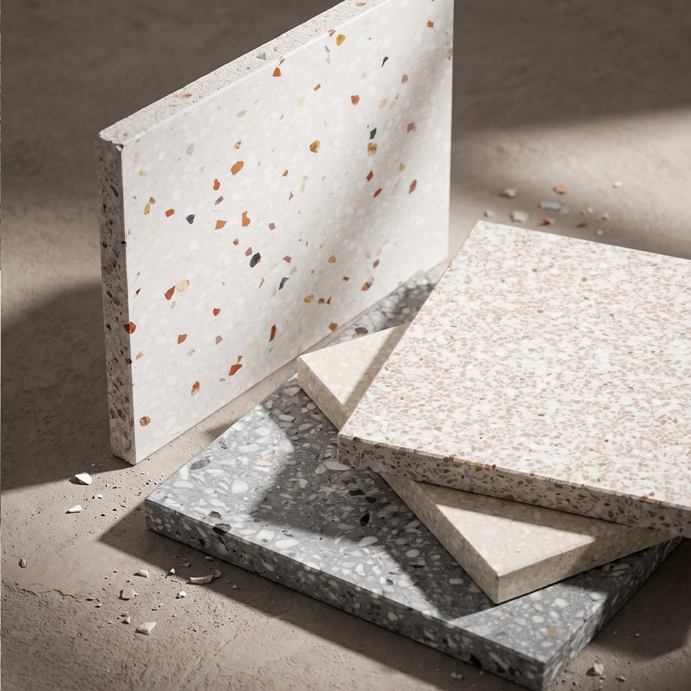 Marble Systems Core Terrazzo Victoria glossy terrazzo tile pattern design — available at Surface Group