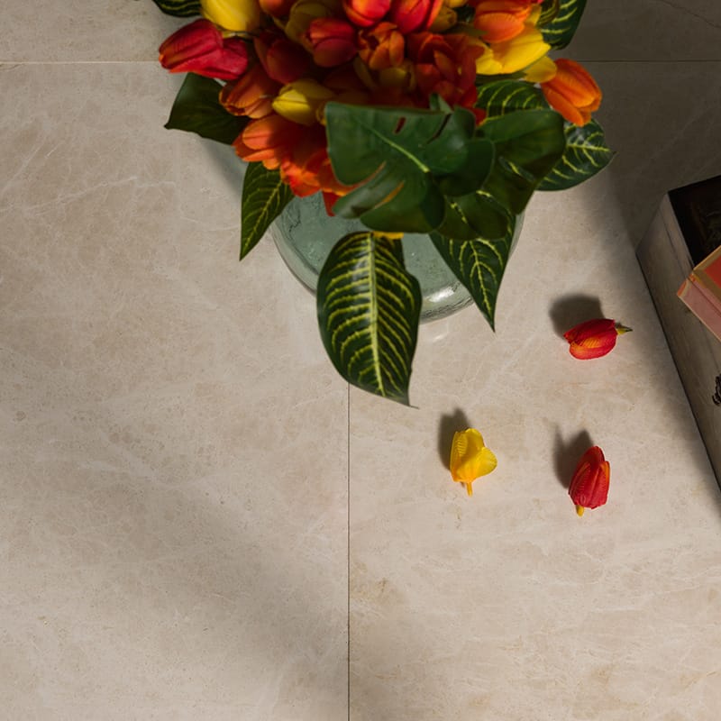 Cream Bordeaux Polished Marble Tiles 24×24