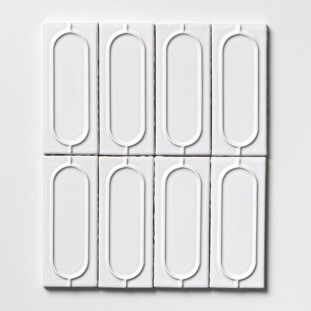 Marble Systems Curves Ceramic Ice glossy ceramic tile pattern swatch — available at Surface Group