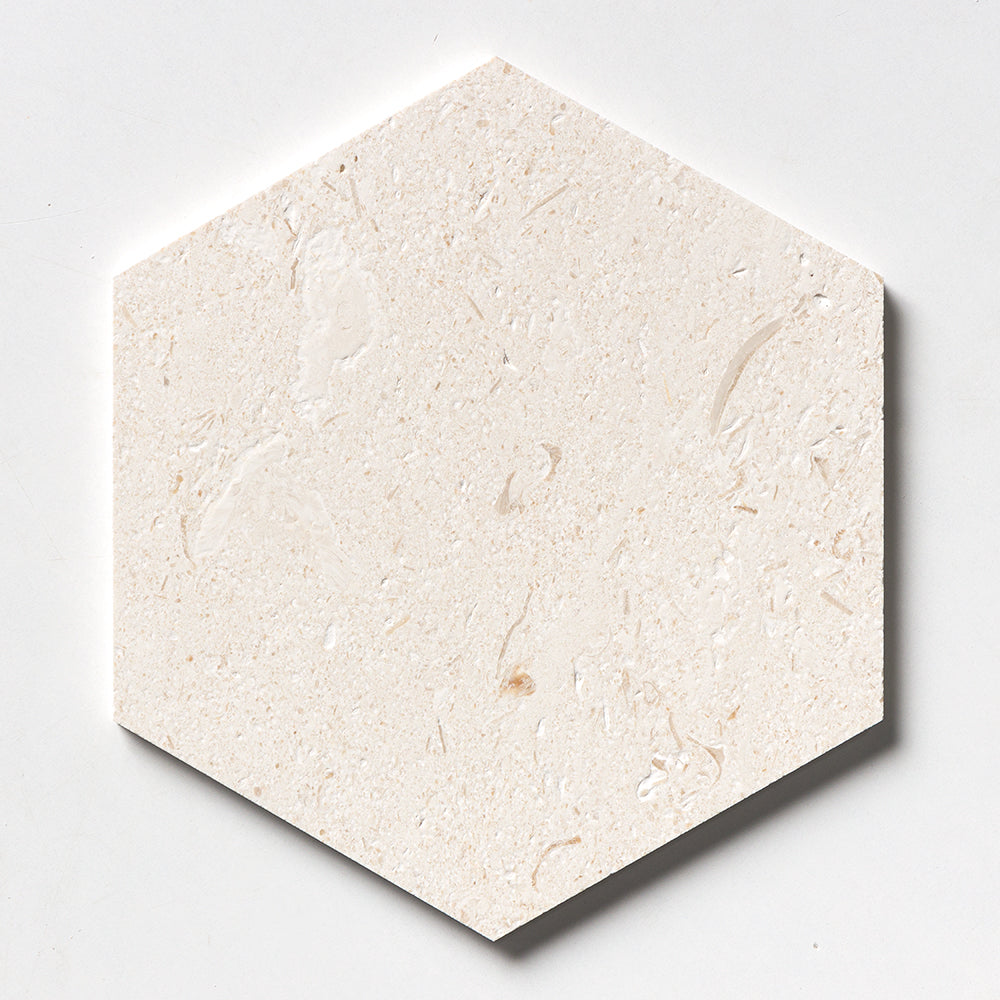 Desert Path Brushed Hexagon 8 Limestone Mosaic 8 Image