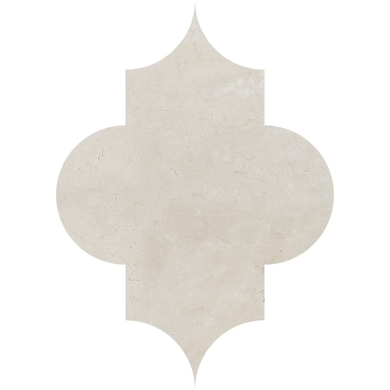 Crema Marfil Polished Arabesquette Waterjet Marble Tiles 6×8 1/4