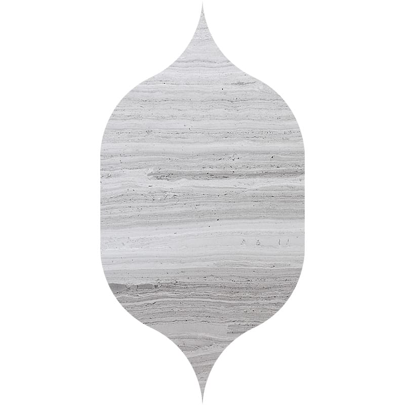 Gothic Arabesque Haisa Light Honed Marble Waterjet Decos 4 7/8×8 13/16 Image
