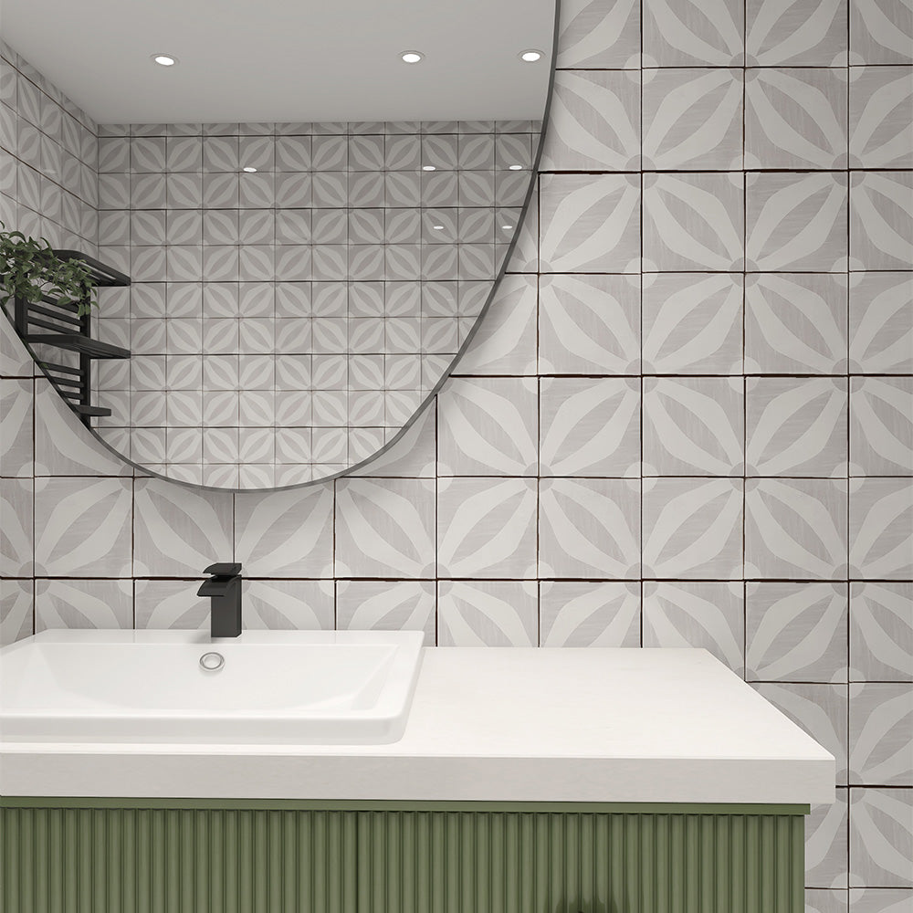 Dogwood Dance Matte  Glazed Terracotta Tile 6×6 (TL80646)