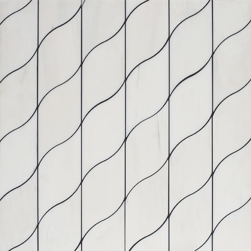 Marble Systems Elements Snow White multi finish marble tile pattern swatch — available at Surface Group