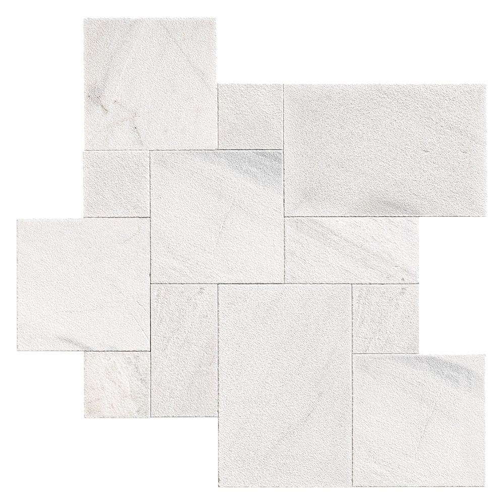 Marble Systems Fantasy White marble tile pattern swatch — available at Surface Group