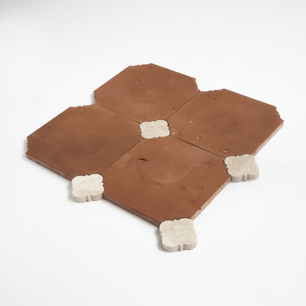 Diana Royal, Rustic Terracotta Honed Quatrella Marble Mosaics 11 5/8×11 5/8 (YNR90454)