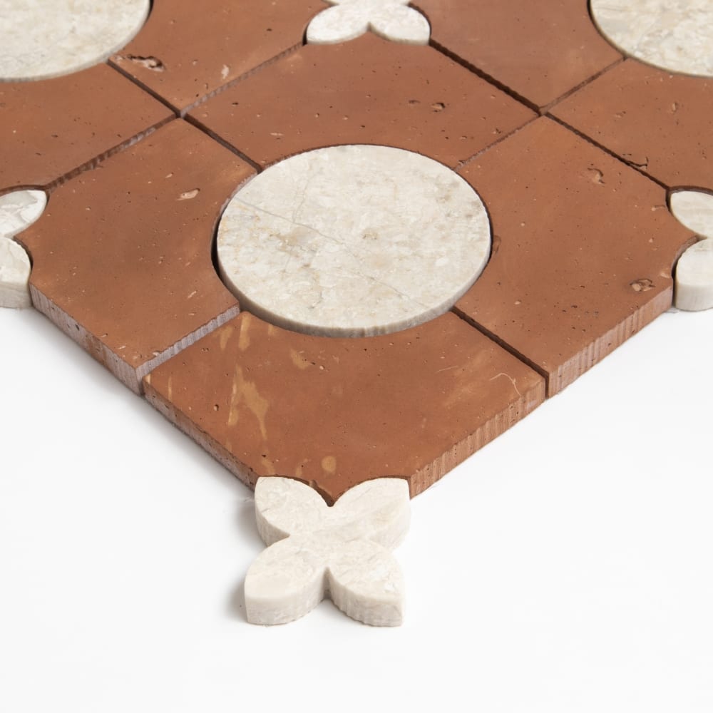 Diana Royal, Rustic Terracotta Honed Bocciolo Marble Mosaics 11 5/8×11 5/8 (YNR90455)
