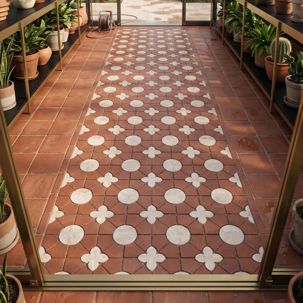 Diana Royal, Rustic Terracotta Honed Bocciolo Marble Mosaics 11 5/8×11 5/8 (YNR90455)