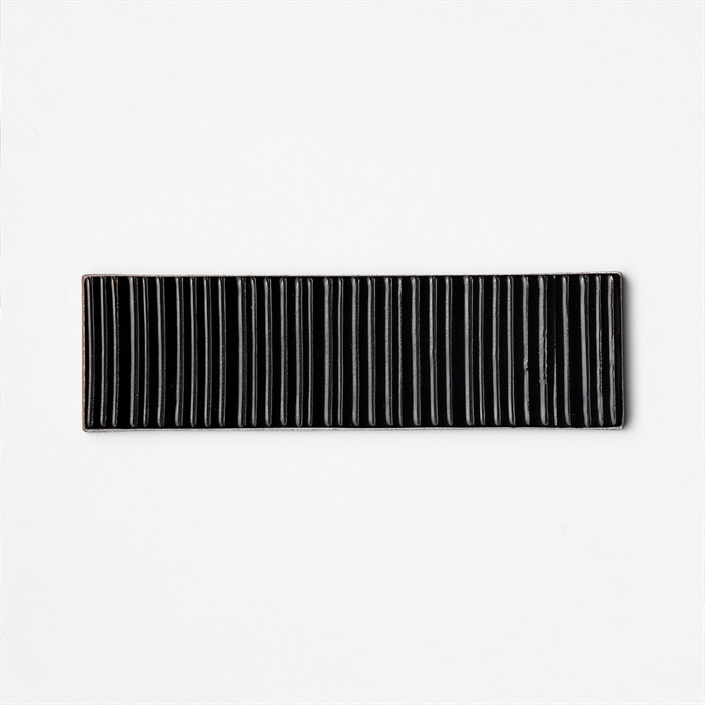Black Glossy Staccato Ceramic Wall Decos 2 1/4×7 7/8 Image
