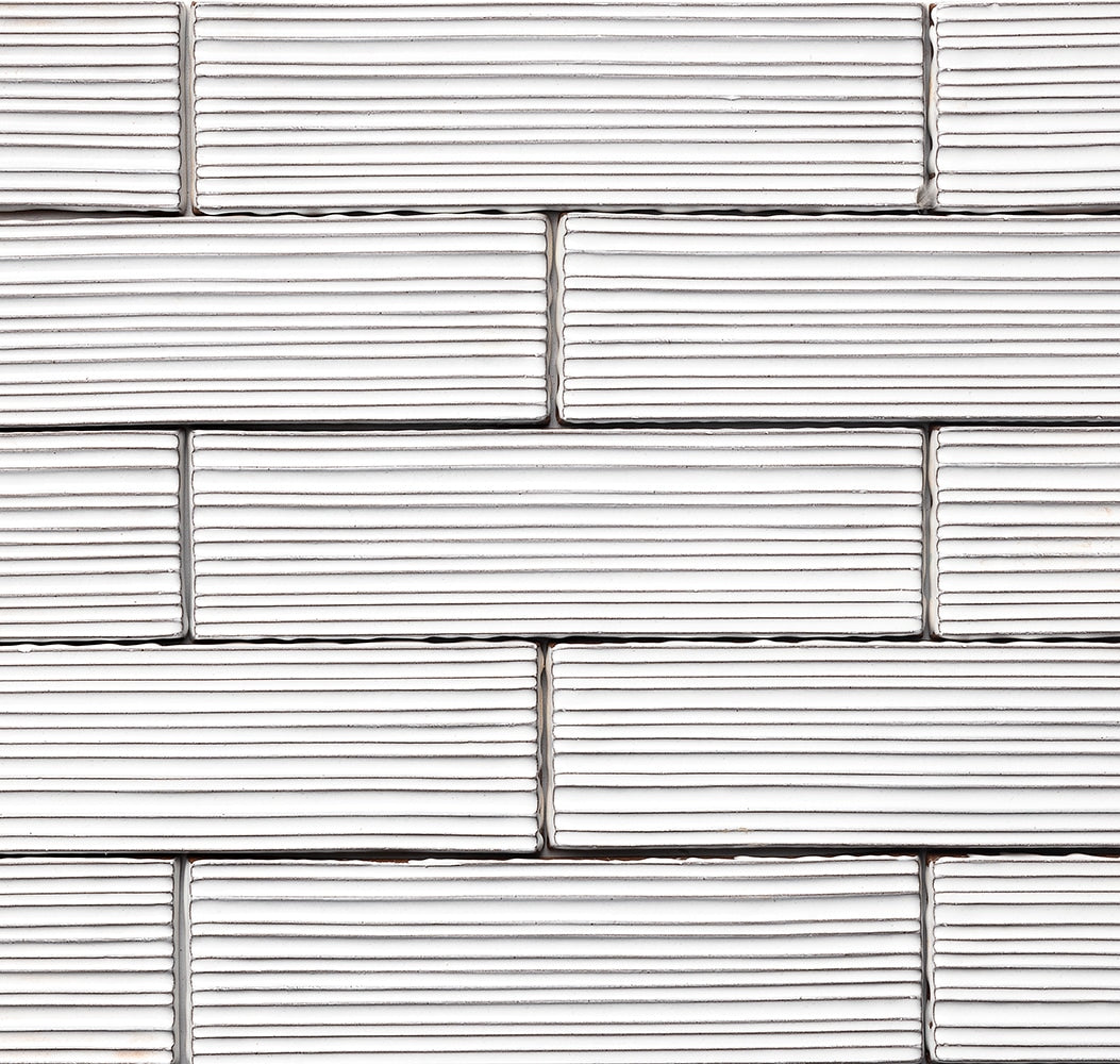Marble Systems Forte Brick Studio Royal White glossy brick tile pattern swatch — available at Surface Group