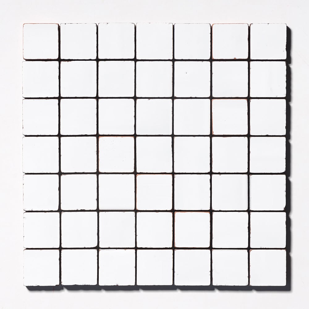 Royal White Tumbled 2×2 Terracotta Mosaics 12×12