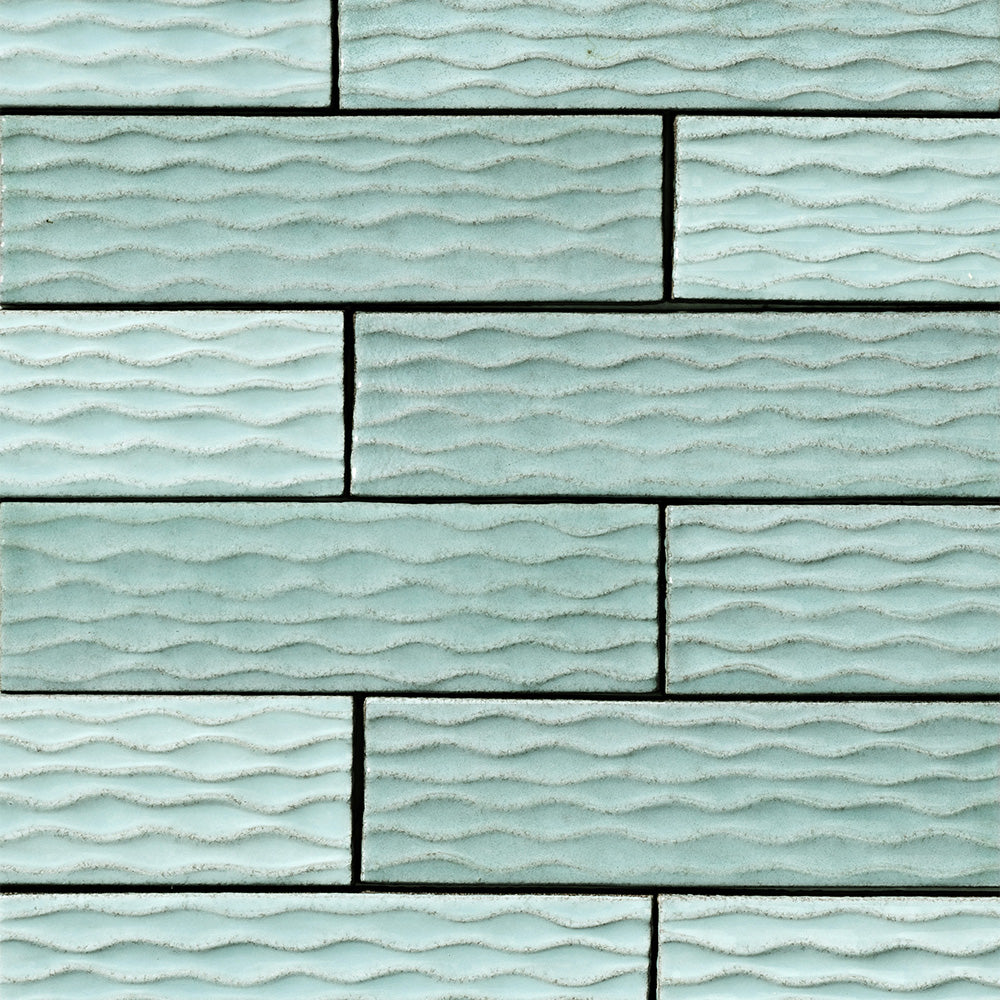 Marble Systems Forte Brick Studio Sage glossy brick tile pattern swatch — available at Surface Group