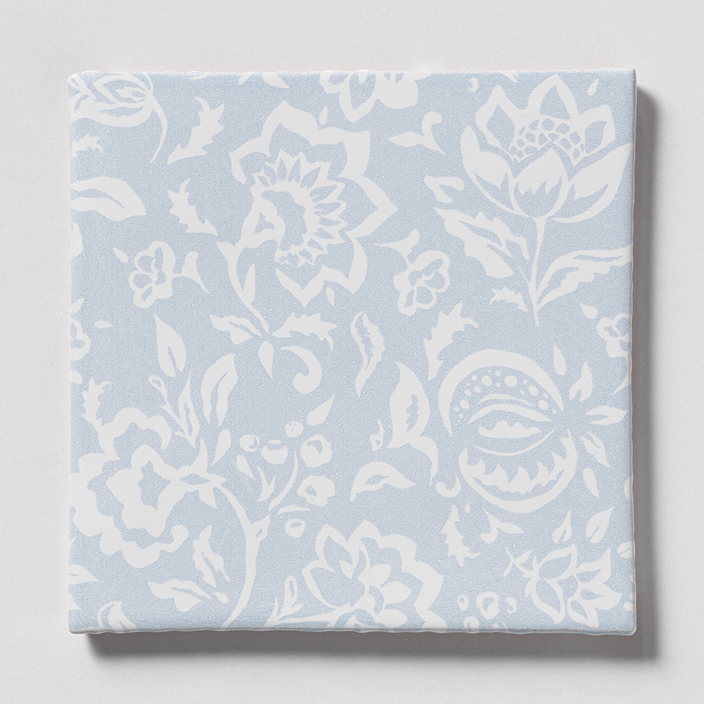 Hampton Court Sky, Royal White Glossy Rokeby Road Terracotta Tile 6×6 Image