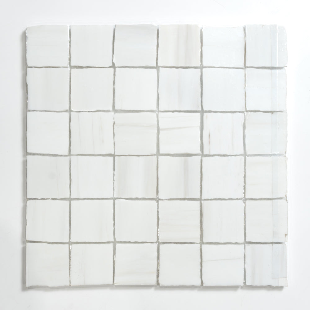 Bianco Dolomiti Honed Hand Clipped Marble Mosaics 12×12