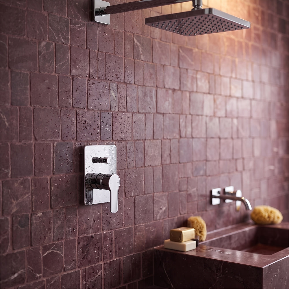 Red Bordeaux Honed Scarpa Rough Cut Marble Mosaics 12×12 (MS02843)