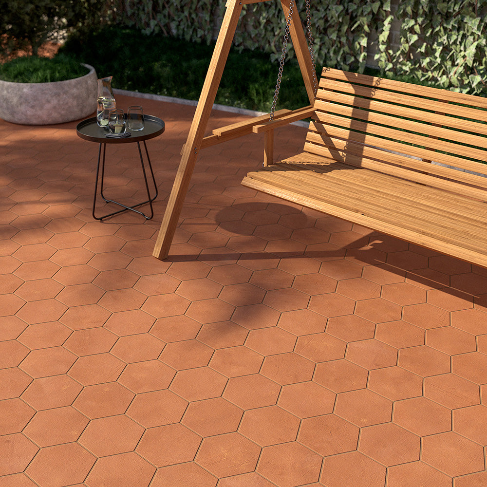 Hand Made Matte Hexagon 8 Terracotta Tile 8 (DC00427)