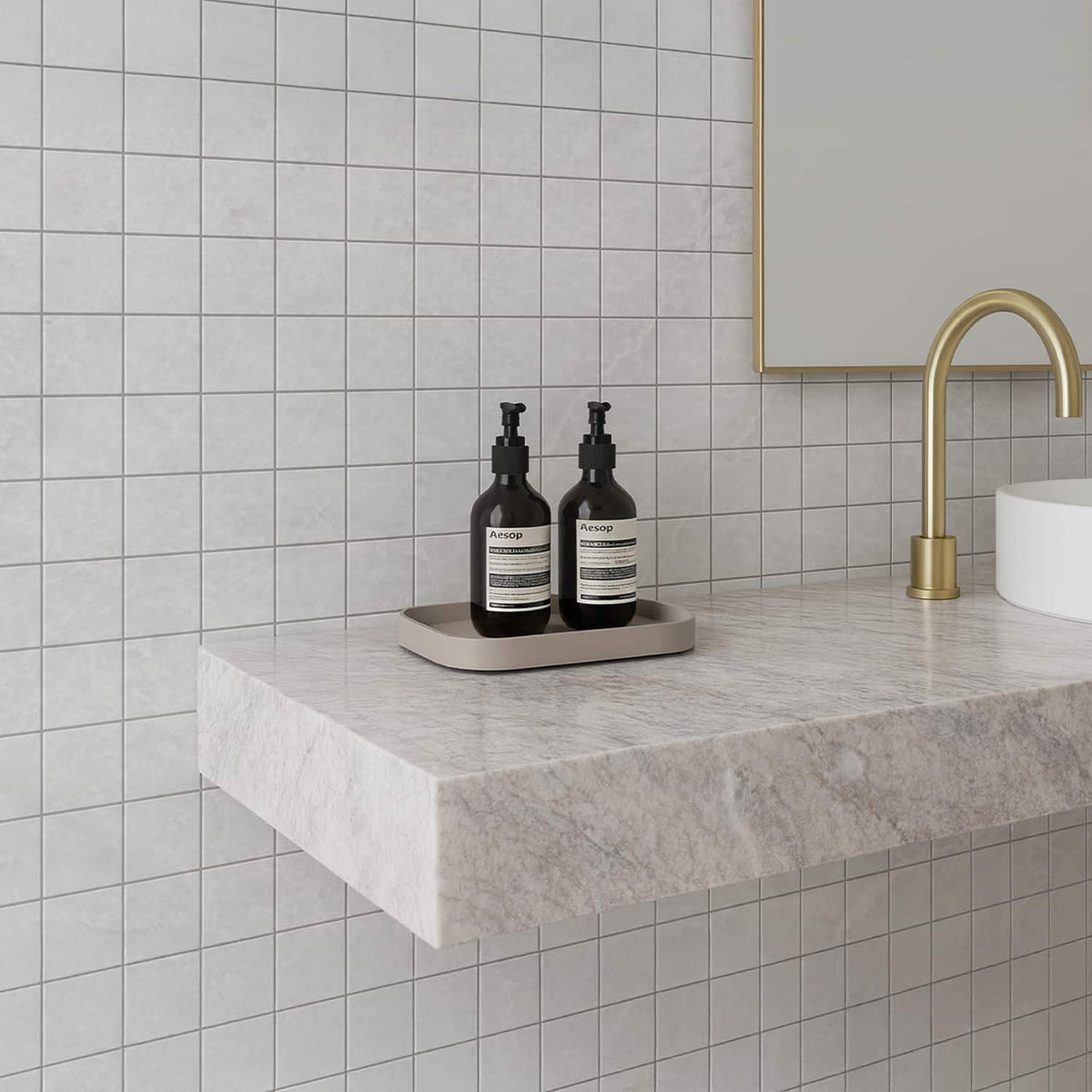 Iceberg Honed 2×2 Marble Mosaics 12×12 (MS02319)