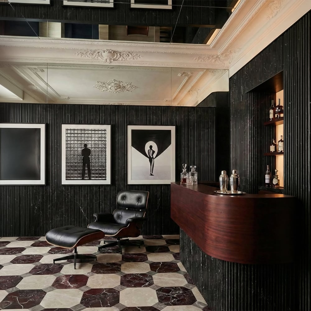 Iris Black Honed Thin Fluted Marble Accent Tiles 4×18 (ML01021)