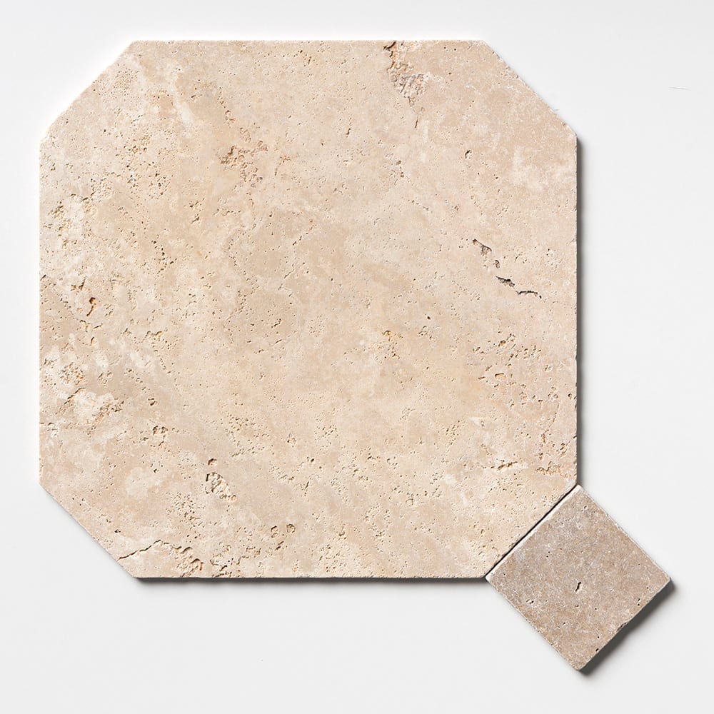 Ivory, Walnut Tumbled  Travertine Tile 16×16 Image