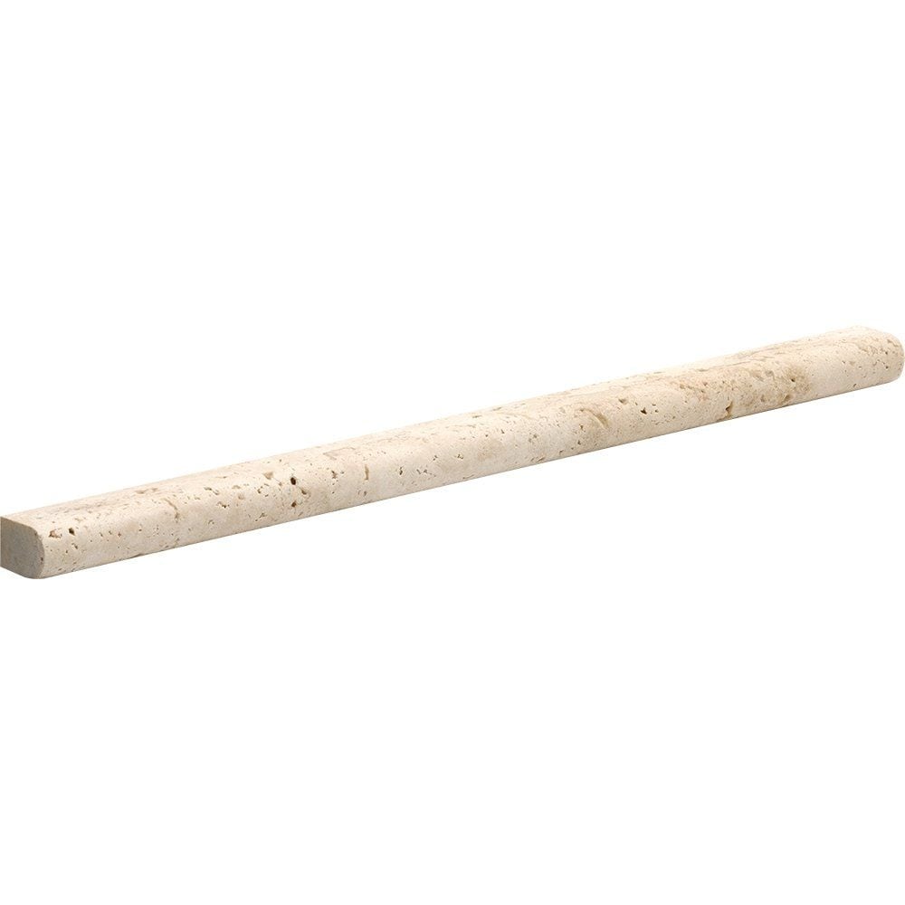 Ivory Honed Pencil Liner Travertine Moldings 1/2×12 Image