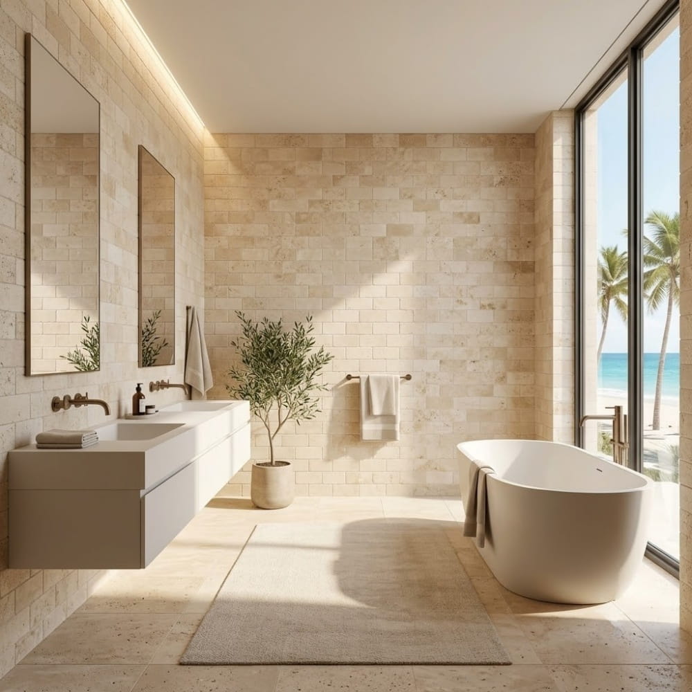 Ivory Tumbled Subway Travertine Tiles 3×6 (TL10065)