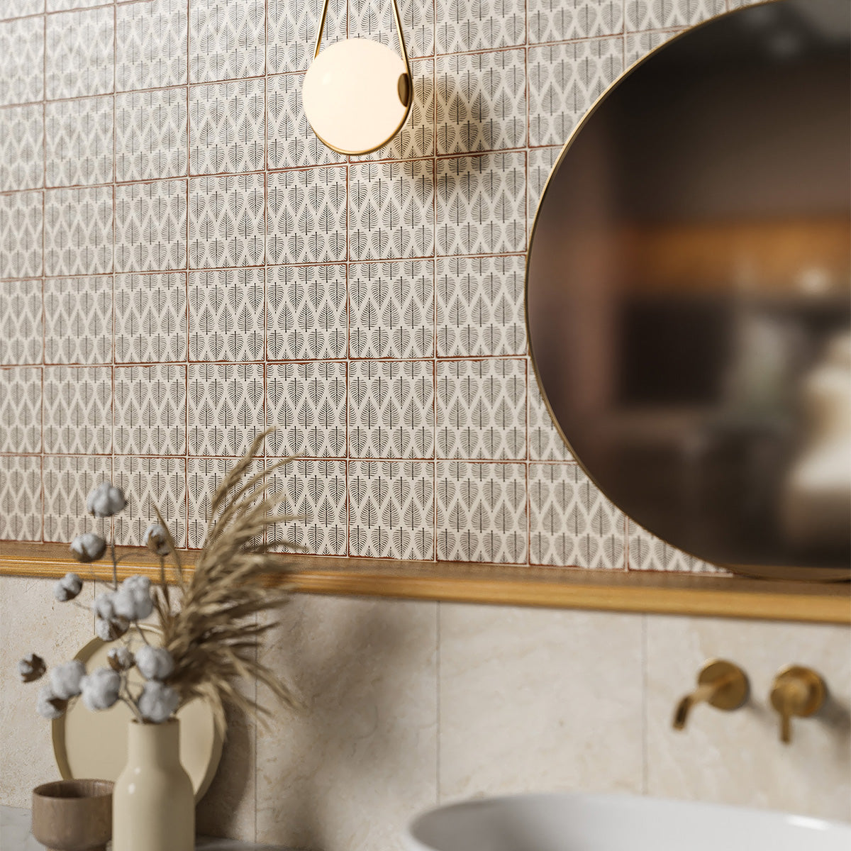 Wreath Matte  Terracotta Tile 6×6 (TL80898)
