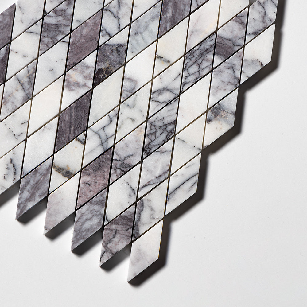 Lilac Honed Rhomboid Marble Mosaics 12×12