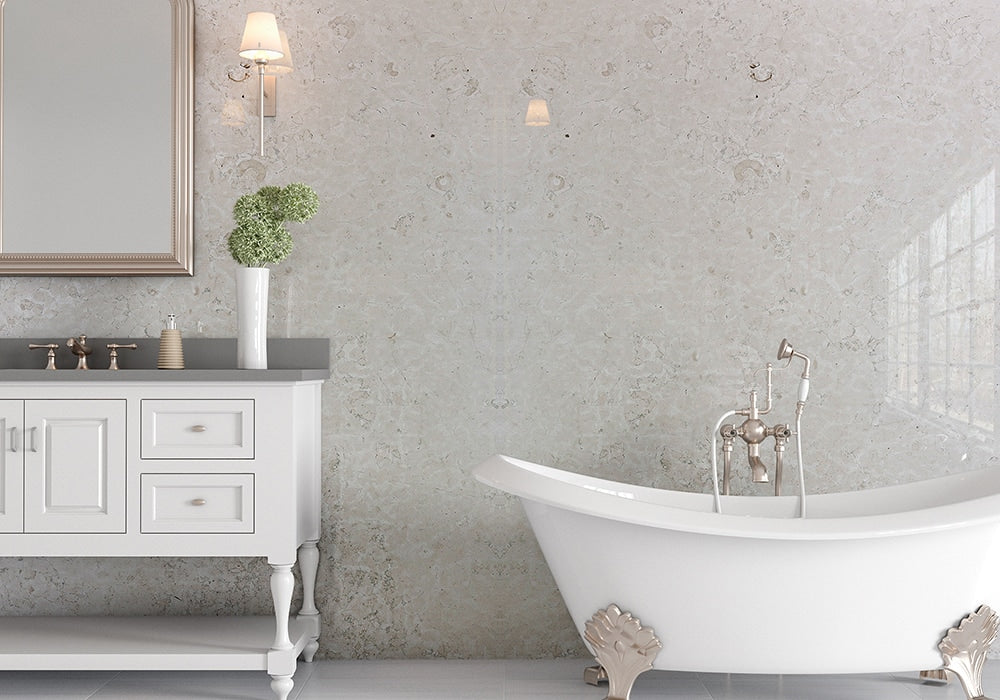 Biancone Polished Marble Slab Random 1 1/4 (SL90470)