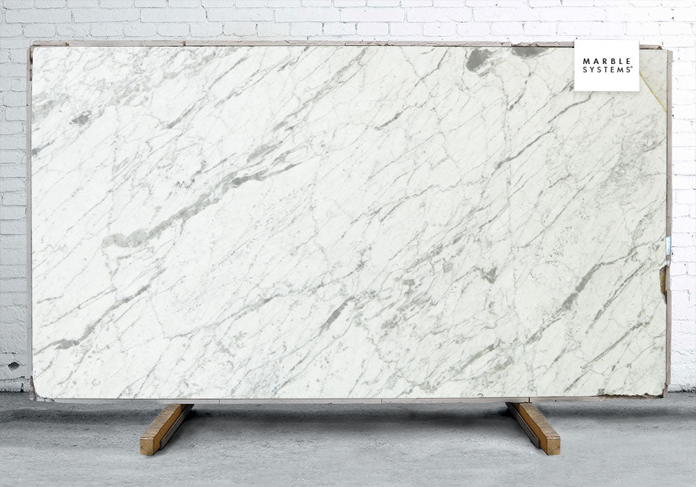 Statuarietto Honed Filled Marble Slab Random 1 1/4 Image