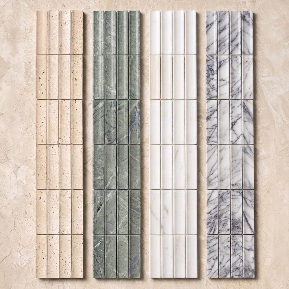 Marble Systems Mini Ion Mosaic Diana Royal matte marble tile pattern design — available at Surface Group