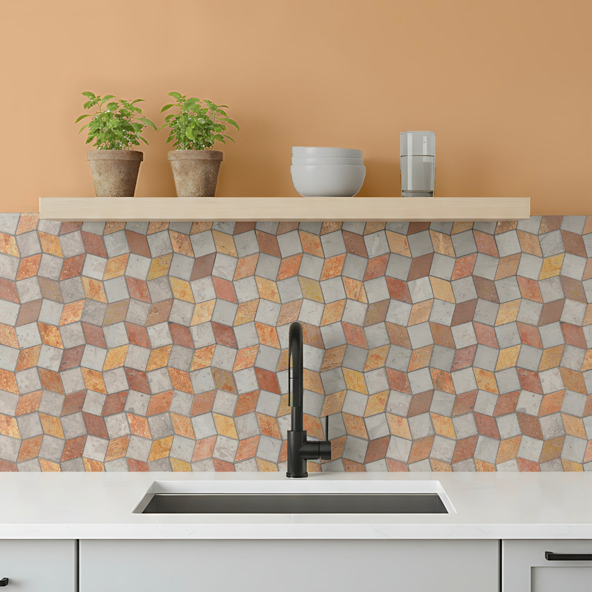 Beja Honed  Limestone Mosaics 11 3/4×11 3/4 (MS02618)