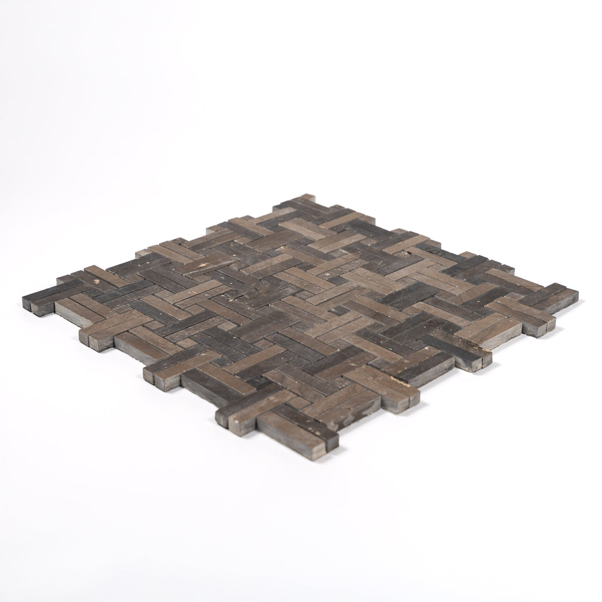 Douz Honed Diagonal Basket Weave Limestone Mosaics 13 3/16×13 3/16 (MS02617)