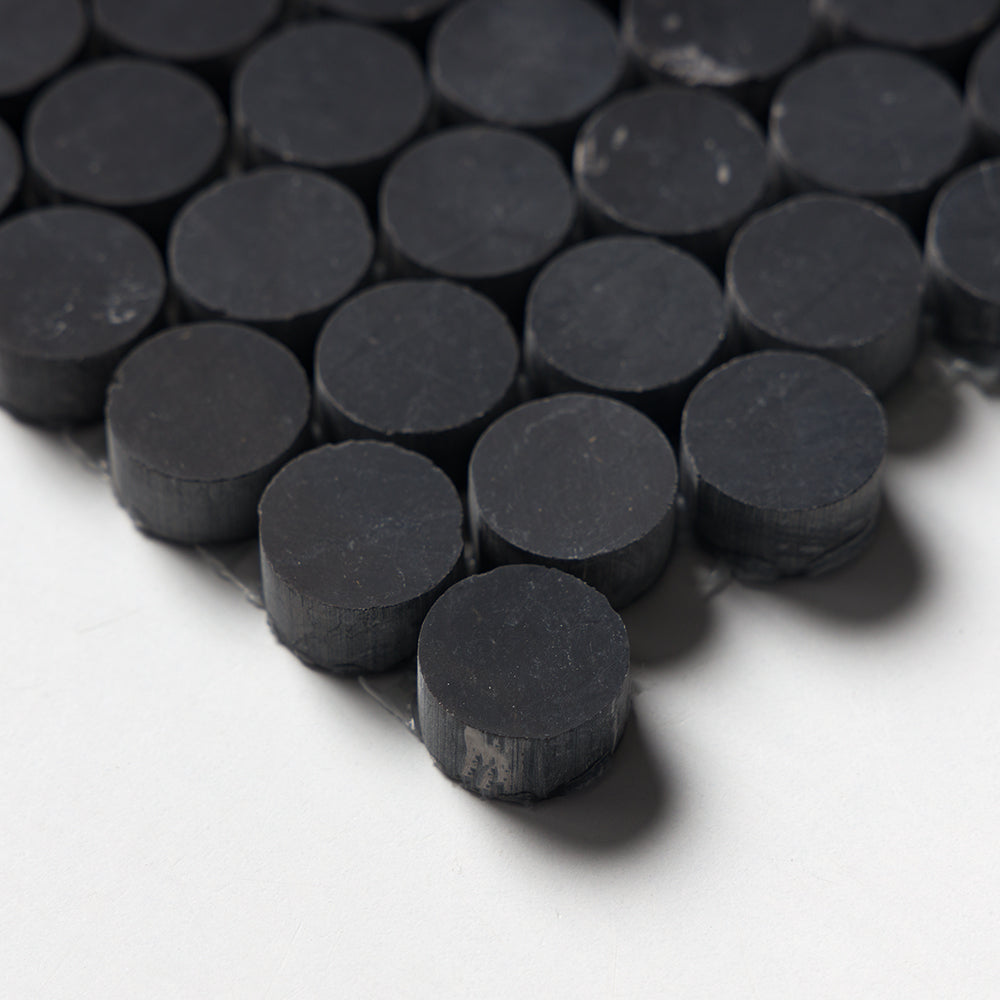 Black Honed Penny Round Marble Mosaics 11 1/4×11 3/4 (MS01926)