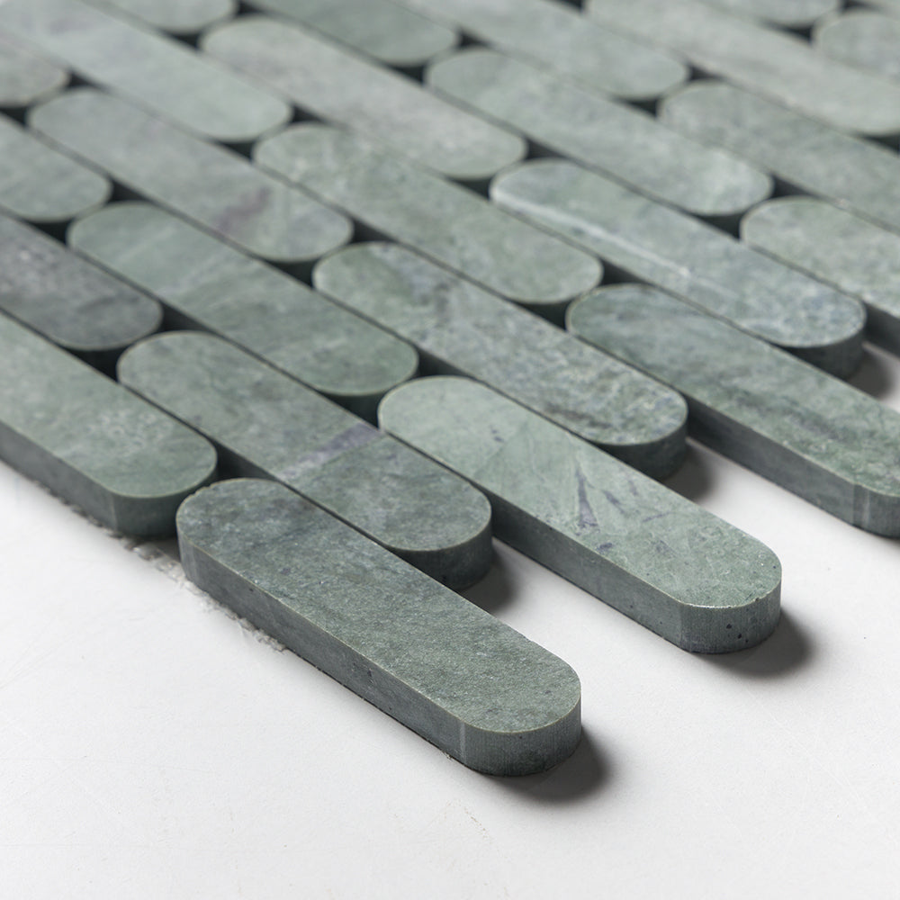 Verde Tia Honed Pill Marble Mosaics 12×12 (MS02559)