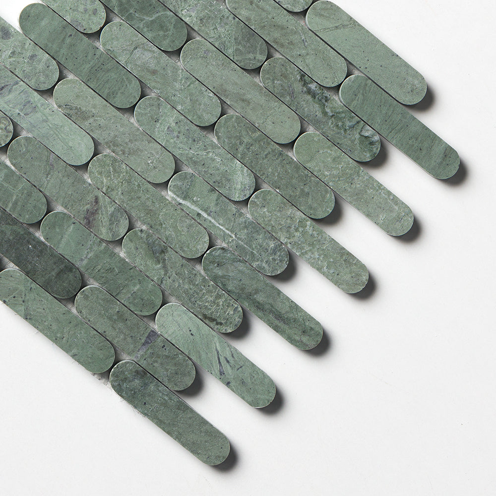 Verde Tia Honed Pill Marble Mosaics 12×12 (MS02559)