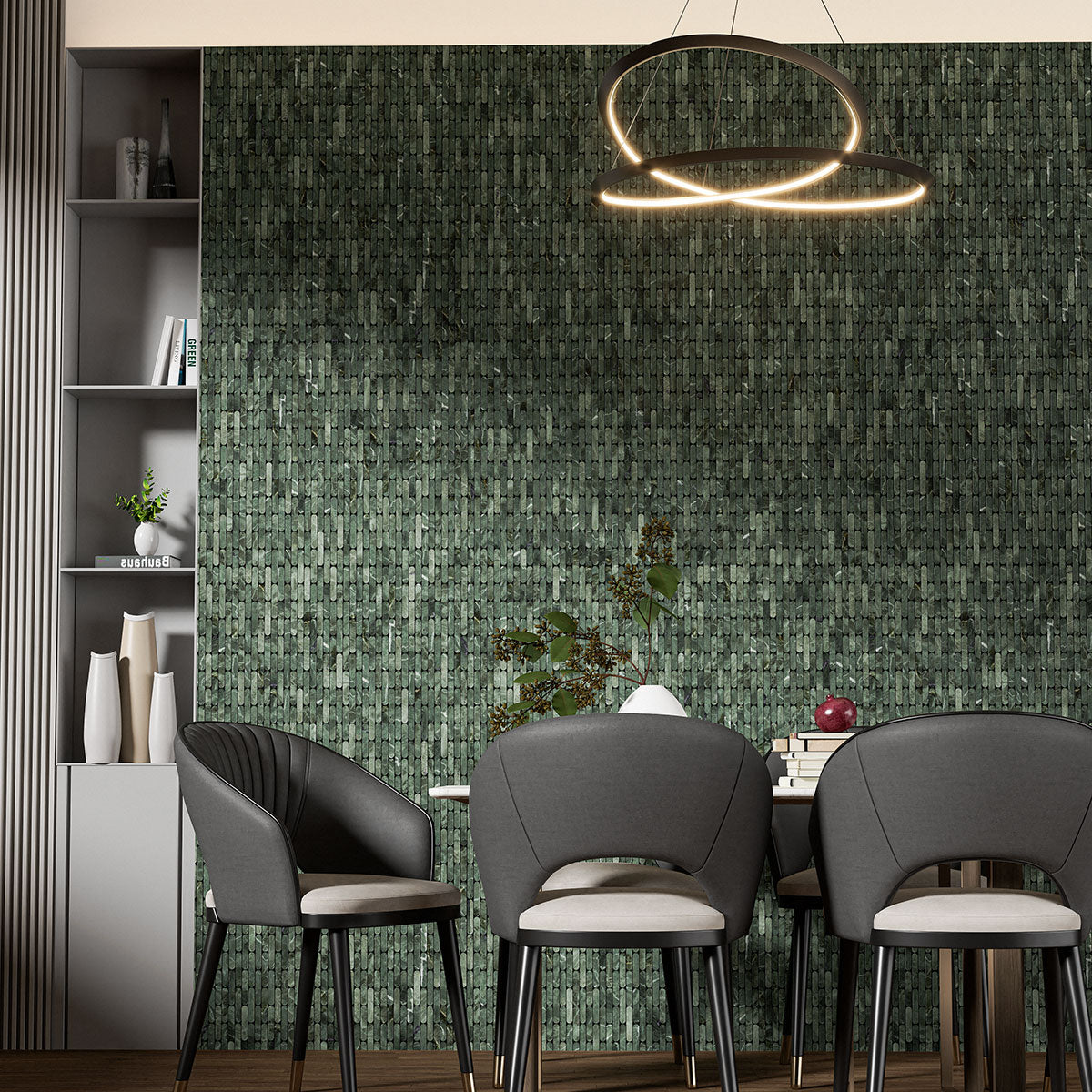Verde Tia Honed Pill Marble Mosaic 12×12 (MS02559)